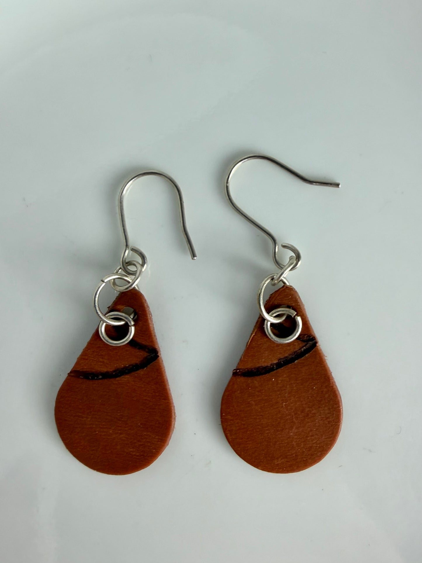 Drop Double Swoop Dangle Earrings Brown
