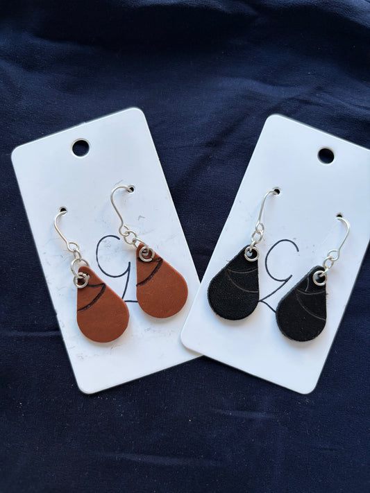 Drop Double Swoop Dangle Earrings Black