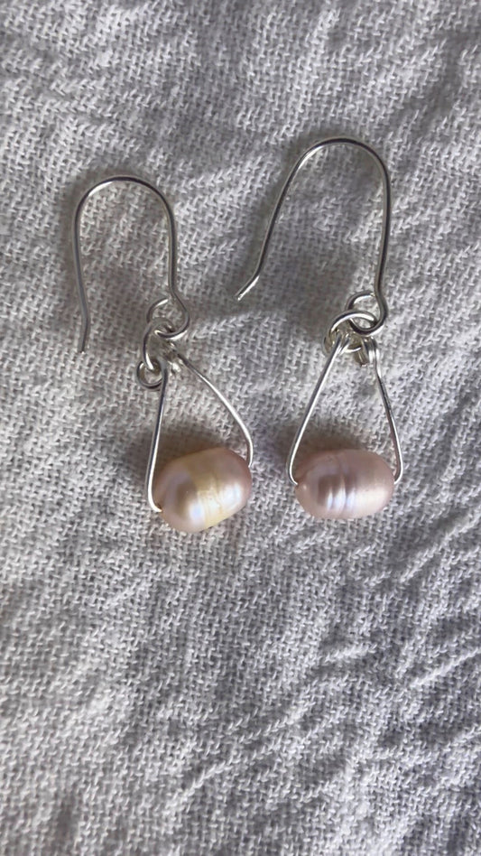 Mauve Me Triangle Earrings