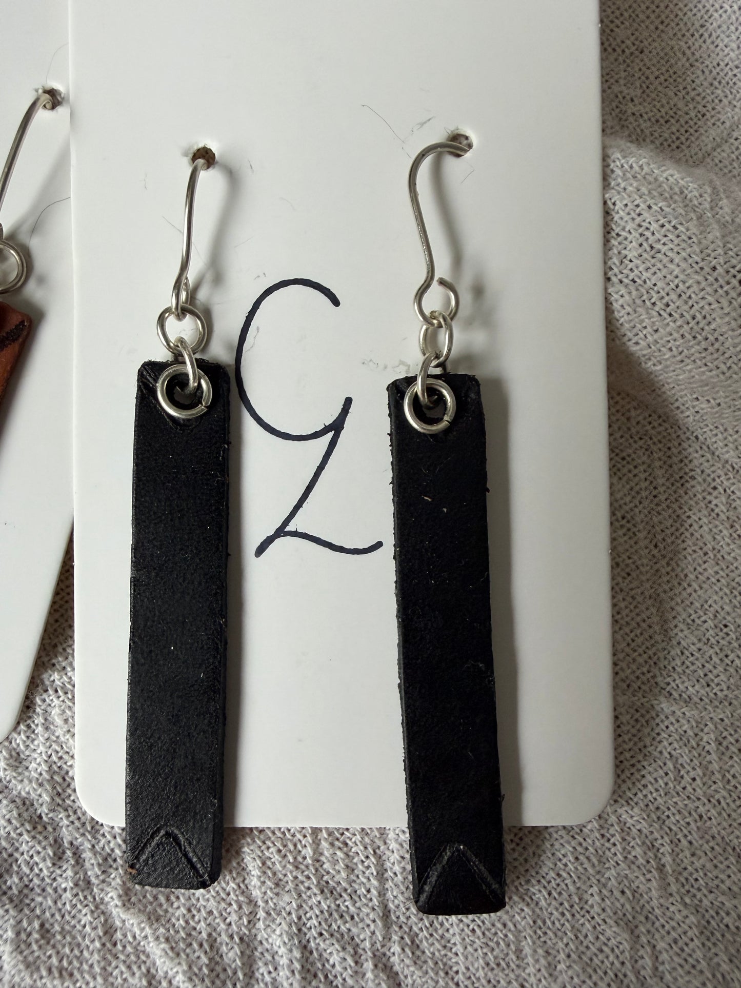 Bar with V Burn Dangle Earrings