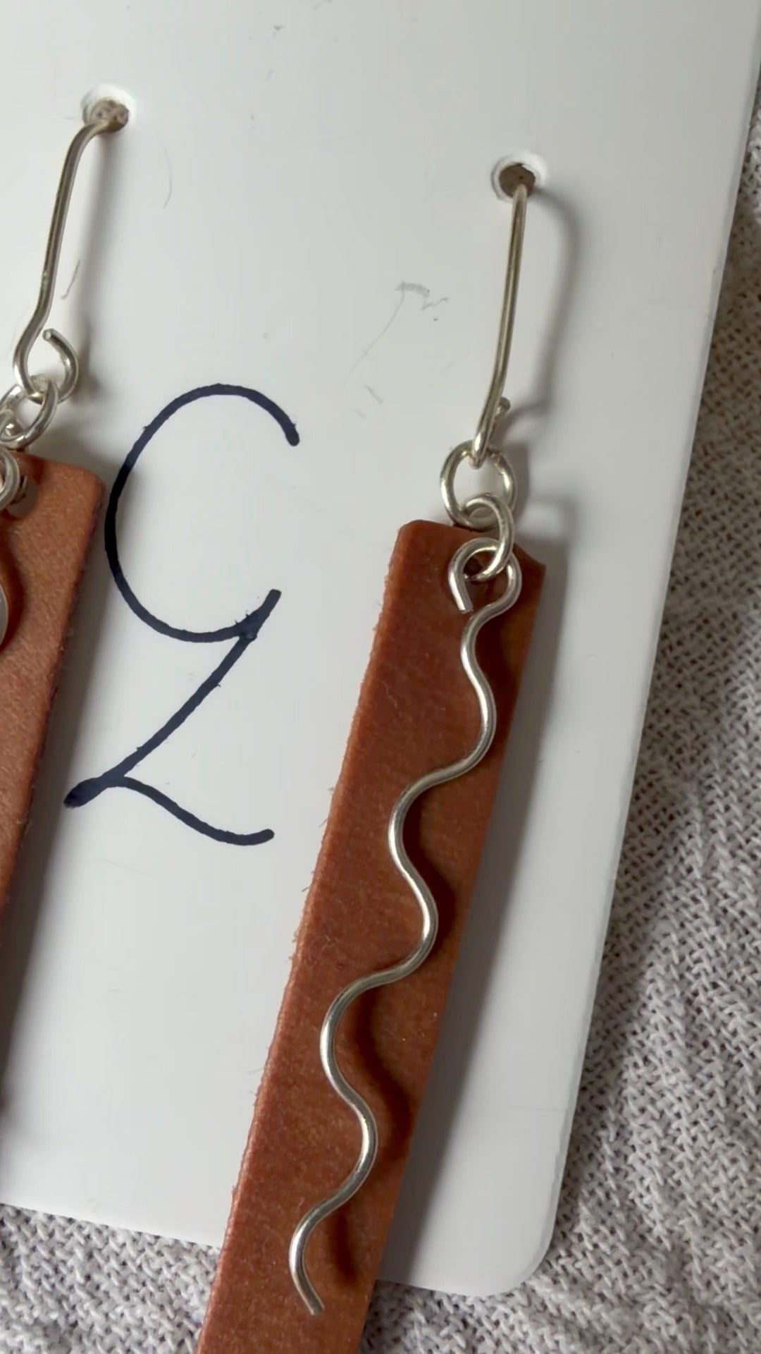 Bar Embellished Curvy Dangle Earrings