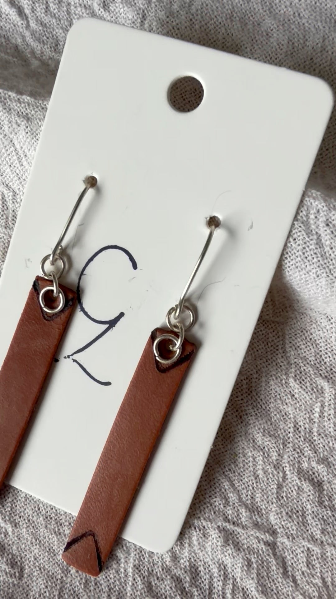 Bar with V Burn Dangle Earrings