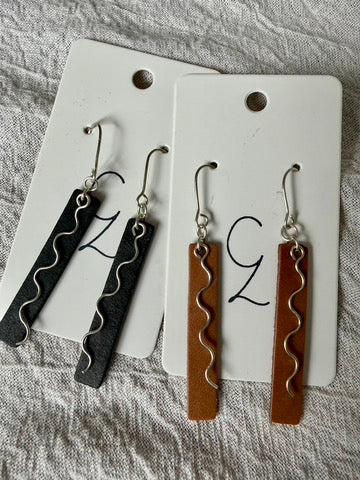 Bar Embellished Curvy Dangle Earrings