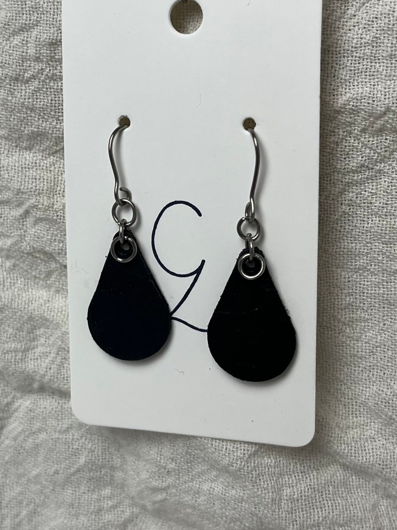 Drop Double Swoop Dangle Earrings Black