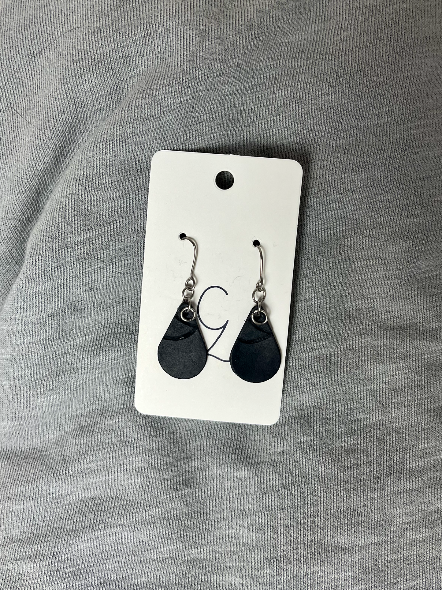 Drop Double Swoop Dangle Earrings Black