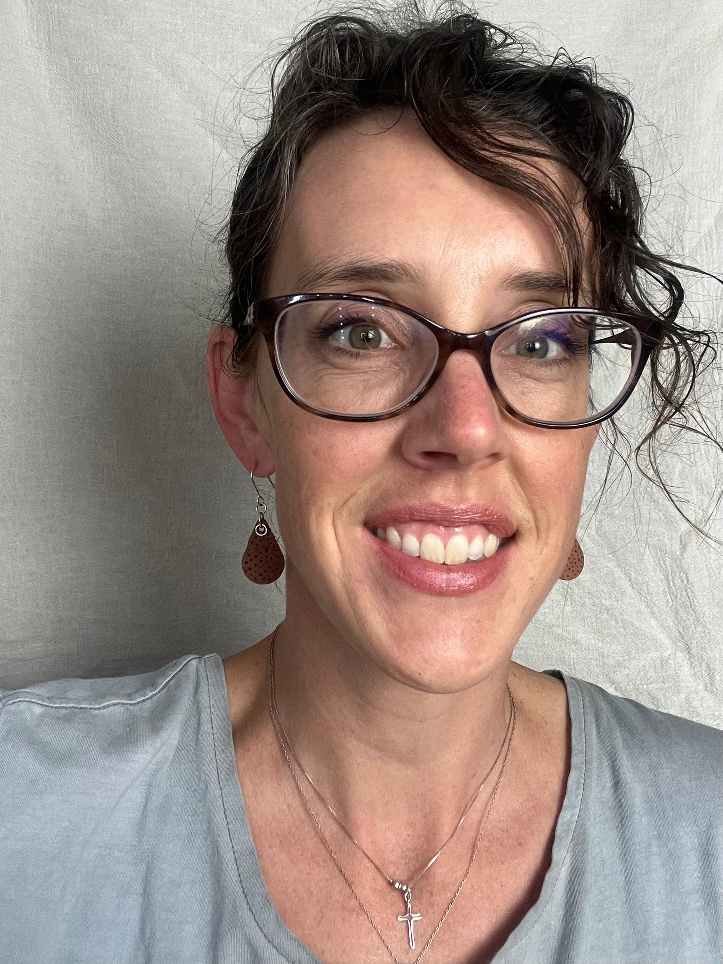 Drop Polka Dot Dangle Earrings Black