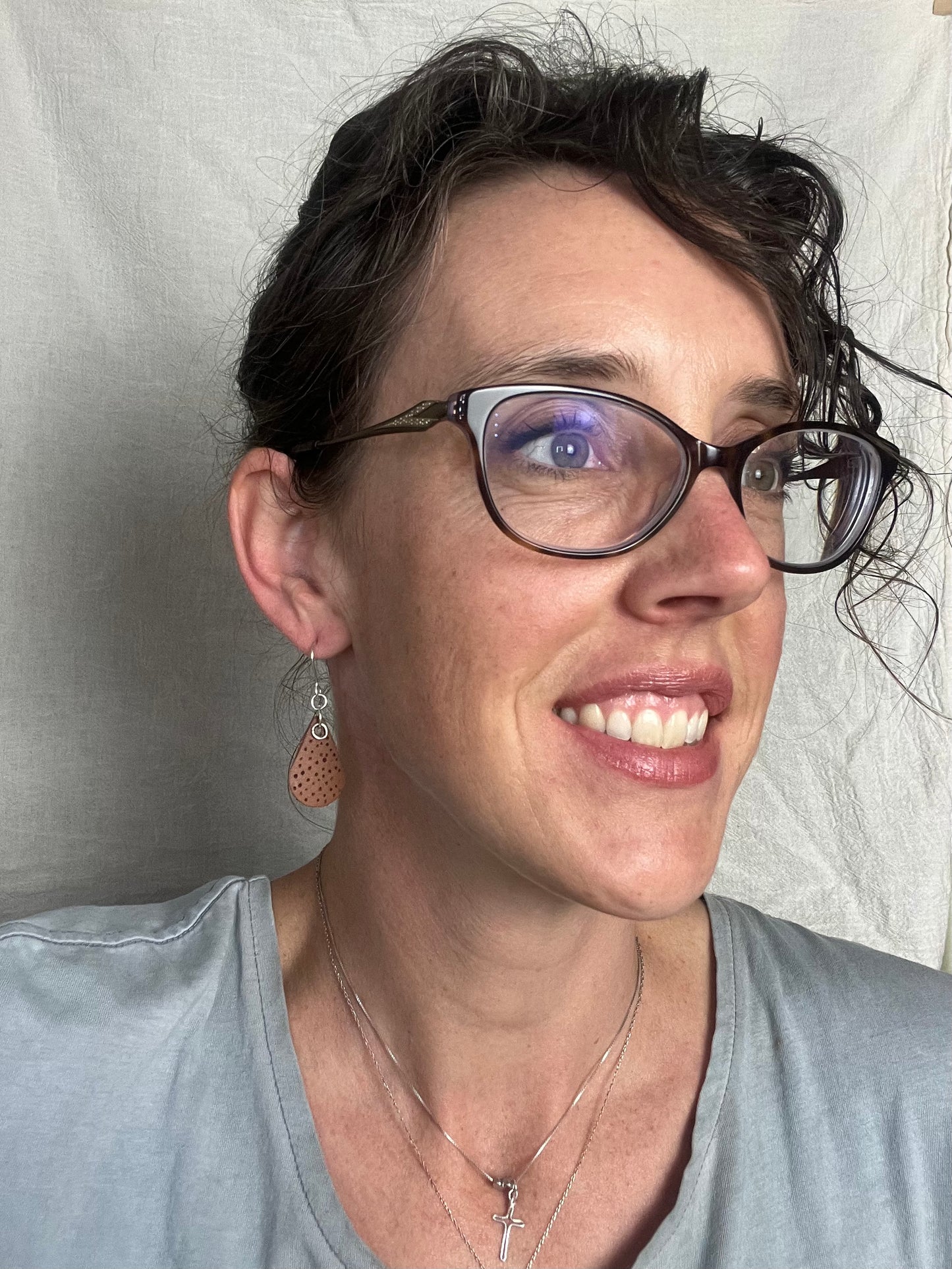 Drop Polka Dot Dangle Earrings Black