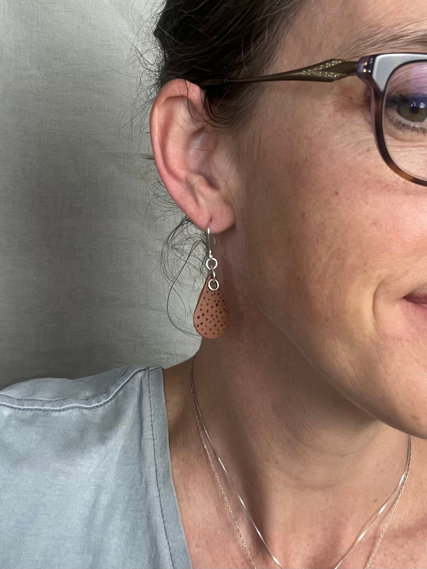 Drop Polka Dot Dangle Earrings Black