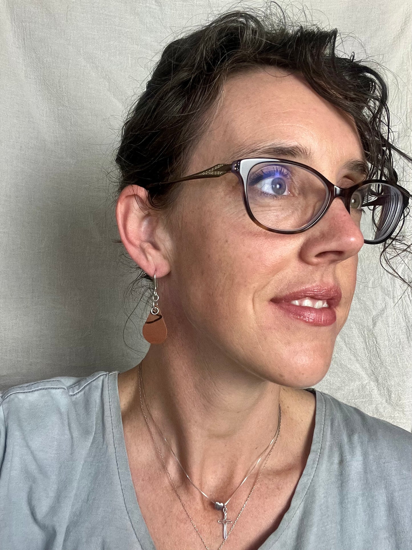 Drop Double Swoop Dangle Earrings Black