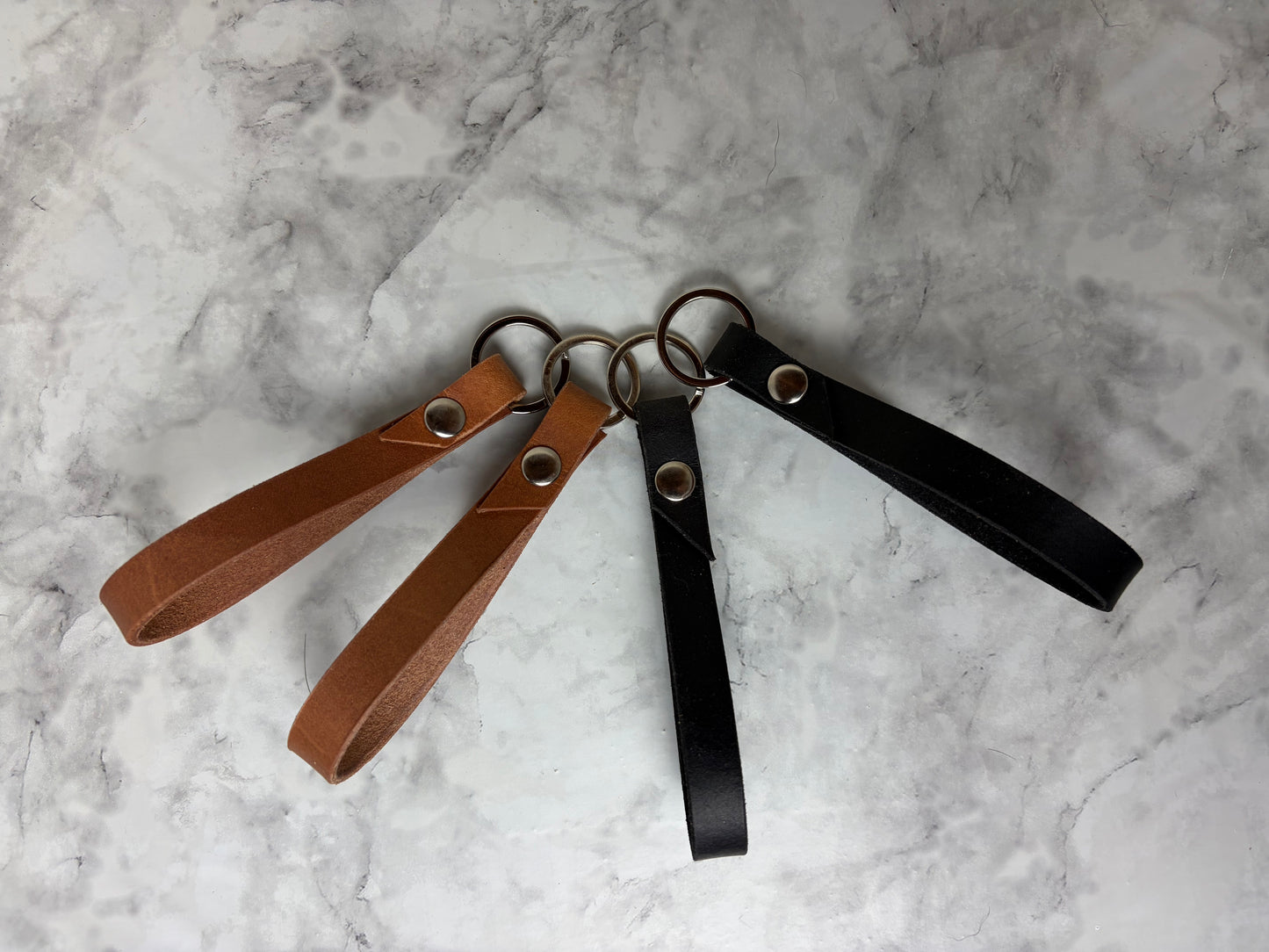 Leather Loop Keychain Brown
