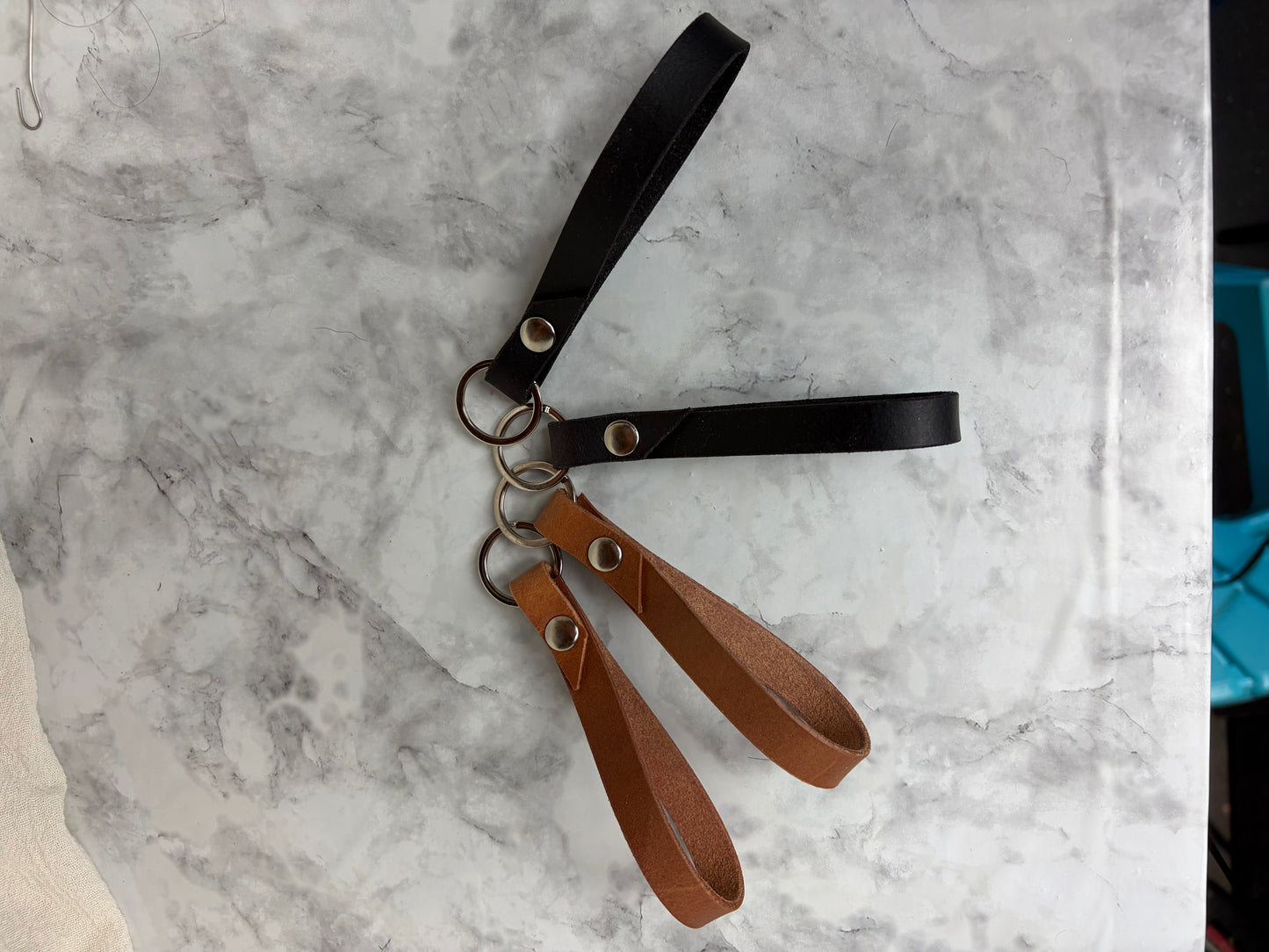 Leather Loop Keychain Brown