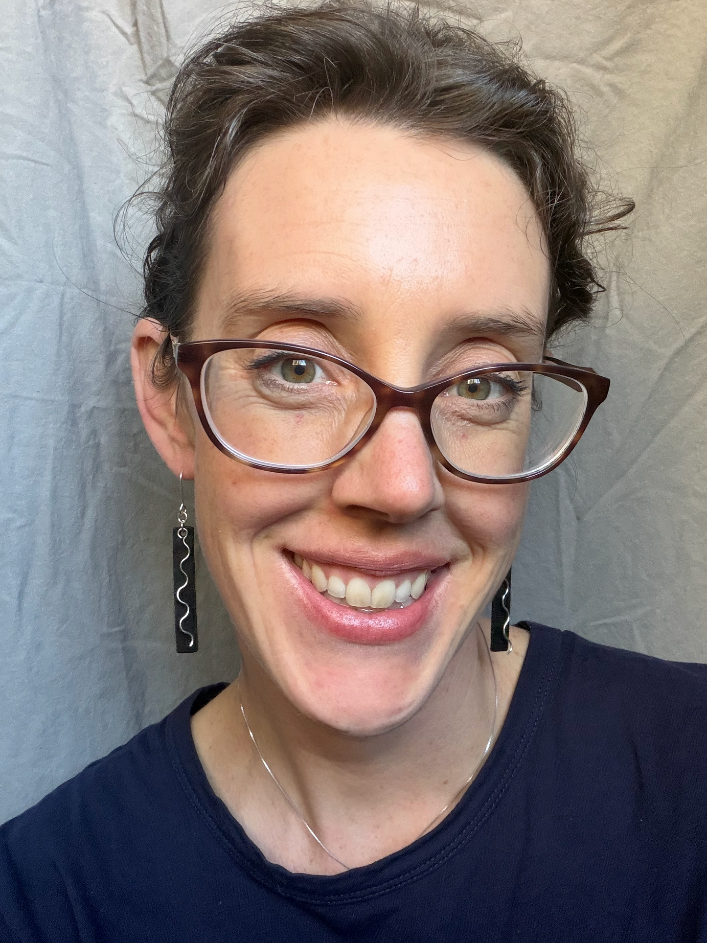 Bar Embellished Curvy Dangle Earrings