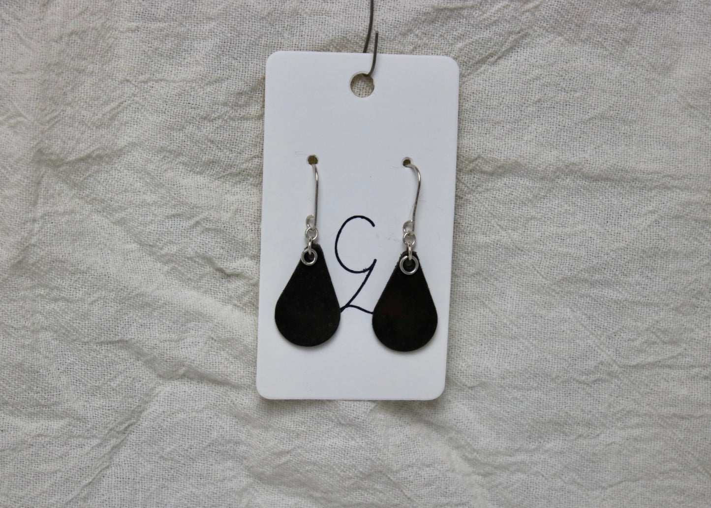 Drop Polka Dot Dangle Earrings Black