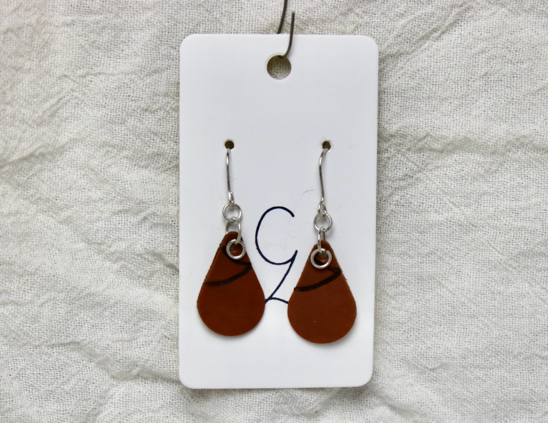 Drop Double Swoop Dangle Earrings Black