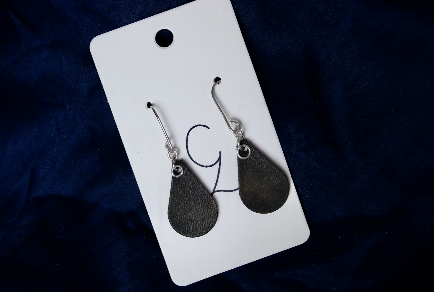 Drop Polka Dot Dangle Earrings Black