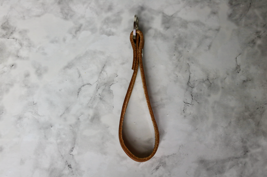 Leather Loop Keychain Brown
