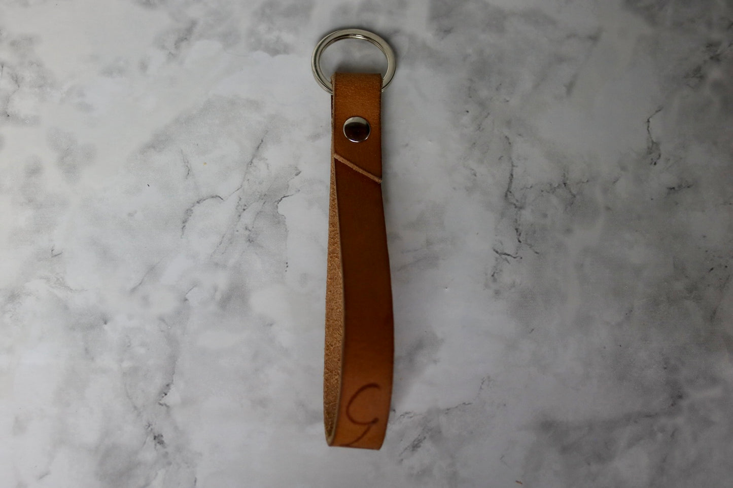 Leather Loop Keychain Black